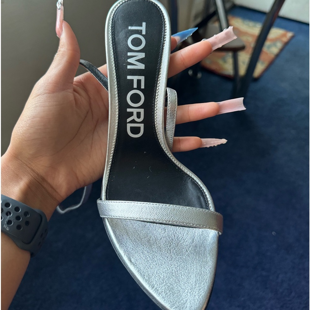 Tom Ford Heels, Silver Size 39 Worn Only Once Box Included